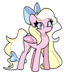 Size: 795x900 | Tagged: safe, artist:kindakismet, oc, oc only, oc:bay breeze, pony, bow, cute, female, hair bow, looking at you, mare, simple background, solo, tail, tail bow, transparent background