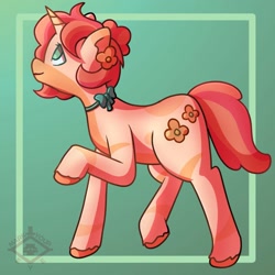 Size: 1280x1280 | Tagged: safe, artist:markyoureye, oc, oc only, pony, unicorn, gradient background, horn, solo, unicorn oc