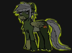 Size: 828x612 | Tagged: safe, artist:feefowll, oc, oc only, oc:zombie hooves, pony, undead, zombie, zombie pony, full body, gray mane, gray tail, green coat, solo