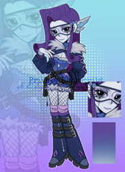 Size: 1936x2642 | Tagged: safe, artist:nimingxiwang168, rarity, human, equestria girls, g4, abstract background, alternate clothes, clothes, full body, gradient background, reference sheet, solo