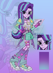 Size: 1936x2642 | Tagged: safe, artist:nimingxiwang168, starlight glimmer, human, equestria girls, g4, abstract background, alternate clothes, clothes, converse, full body, gradient background, reference sheet, shoes, solo