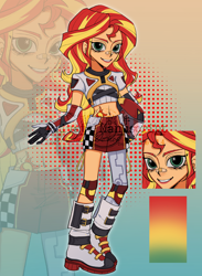 Size: 1936x2642 | Tagged: safe, artist:nimingxiwang168, sunset shimmer, human, equestria girls, g4, abstract background, alternate clothes, clothes, full body, gradient background, reference sheet, solo