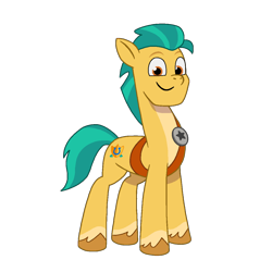 Size: 1200x1200 | Tagged: safe, artist:caseyben887, hitch trailblazer, earth pony, pony, g5, my little pony: tell your tale, spoiler:g5, male, palindrome get, sheriff's badge, simple background, smiling, solo, stallion, transparent background