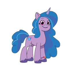 Size: 1200x1200 | Tagged: safe, artist:caseyben887, izzy moonbow, pony, unicorn, g5, my little pony: tell your tale, spoiler:g5, bracelet, concave belly, female, horn, jewelry, mare, simple background, smiling, solo, transparent background