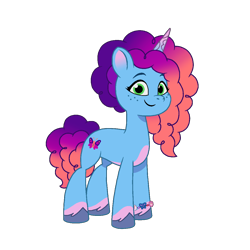 Size: 1200x1200 | Tagged: safe, artist:caseyben887, misty brightdawn, pony, unicorn, g5, my little pony: tell your tale, spoiler:g5, bracelet, concave belly, female, friendship bracelet, horn, jewelry, mare, rebirth misty, simple background, smiling, solo, transparent background