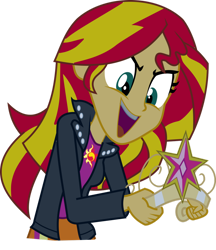 Size: 1024x1187 | Tagged: safe, artist:that1megaleafan, sunset shimmer, human, equestria girls, g4, my little pony equestria girls, big crown thingy, element of magic, female, jewelry, open mouth, regalia, simple background, solo, transparent background, vector