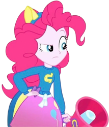 Size: 827x966 | Tagged: safe, edit, edited screencap, editor:mrtoonlover83, screencap, pinkie pie, human, equestria girls, g4, background removed, megaphone, not a vector, simple background, solo, transparent background, wondercolt ears, wondercolts, wondercolts uniform