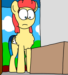 Size: 3023x3351 | Tagged: safe, artist:professorventurer, oc, oc:power star, pegasus, pony, depressed, female, front door, house, low angle, mare, package, rule 85, super mario 64