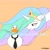 Size: 2000x2000 | Tagged: safe, artist:nutellaenjoyer, princess celestia, alicorn, bird, duck, pony, g4, blush lines, blushing, clothes, horn, necktie, prehensile mane