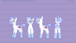 Size: 1920x1080 | Tagged: safe, oc, oc:chroma tail, pony, unicorn, appaloosa, butt, coat markings, horn, paint splatter, plot, reference sheet, turnaround