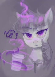 Size: 366x510 | Tagged: safe, artist:neitaglya, twilight sparkle, g4, book, coffee, female, magic, mare, simple background, solo, telekinesis, unamused