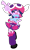 Size: 1460x2399 | Tagged: safe, artist:halloweenoren, color edit, edit, twilight sparkle, human, equestria girls, g4, official, background removed, belt, clothes, colored, cosplay, costume, hat, multicolored hair, one eye closed, open mouth, pointing, puyo puyo, puyo puyo artstyle, puyo puyo fever, puyo puyoified, shirt, shoes, skirt, twilight pop fever