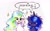 Size: 2048x1265 | Tagged: safe, artist:liaaqila, princess celestia, princess luna, alicorn, pony, g4, cute, cutelestia, duo, duo female, female, good morning, horn, looking at you, lunabetes, messy mane, mood contrast, morning ponies, simple background, sleepy, sparkles, text, traditional art