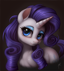 Size: 1800x2000 | Tagged: safe, artist:zetamad, rarity, pony, unicorn, g4, eyeshadow, female, gradient background, horn, looking at you, makeup, mare, solo