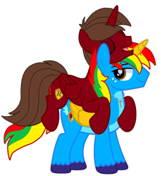 Size: 3708x4036 | Tagged: safe, artist:rogan140, oc, oc only, oc:rogan, oc:shield wing, alicorn, g4, alicorn oc, duo, duo male, horn, lying down, male, on back, simple background, transparent background, vector, wings