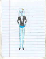 Size: 1700x2200 | Tagged: safe, artist:justinandrew1984, trixie, human, equestria girls, g4, clothes, drawing, leotard, lined paper, magician outfit, png, smiling, solo, traditional art