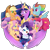 Size: 2000x2000 | Tagged: safe, artist:kumikoponylk, applejack, fluttershy, li'l cheese, pinkie pie, rainbow dash, rarity, twilight sparkle, alicorn, earth pony, pegasus, pony, unicorn, g4, my little pony: friendship is magic, the last problem, 2019, applejack's hat, cowboy hat, crown, end of ponies, female, filly, foal, folded wings, freckles, grin, hat, horn, jewelry, mane six, mare, mother and child, old art, older, older applejack, older fluttershy, older mane six, older pinkie pie, older rainbow dash, older rarity, older twilight, older twilight sparkle (alicorn), open mouth, open smile, peytral, princess twilight 2.0, regalia, simple background, smiling, spread wings, transparent background, twilight sparkle (alicorn), wings