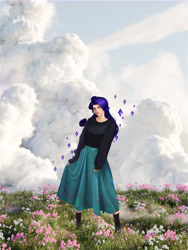 Size: 11230x14973 | Tagged: safe, artist:st-natalie, rarity, human, g4, clothes, dress, humanized, looking at you, outdoors