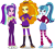 Size: 4409x4000 | Tagged: safe, artist:limedazzle, adagio dazzle, aria blaze, sonata dusk, equestria girls, g4, belt, boots, clothes, coat, converse, denim, eyeshadow, female, hairband, high heel boots, jeans, jewelry, leg warmers, makeup, necklace, open mouth, pants, shirt, shoes, simple background, skirt, sneakers, socks, striped socks, sweater, tank top, the dazzlings, transparent background, trio, trio female, wristband