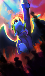 Size: 2260x3840 | Tagged: safe, artist:hierozaki, rainbow dash, pegasus, pony, g4, digital art, female, mare, solo