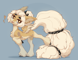 Size: 3100x2400 | Tagged: safe, artist:avroras_world, oc, oc only, pegasus, pony, chest fluff, female, fluffy tail, huge tail, mare, solo, tail, tongue out, unshorn fetlocks