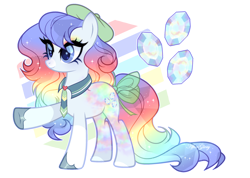 Size: 2680x1904 | Tagged: safe, artist:afterglory, oc, earth pony, pony, beret, bow, clothes, female, hat, mare, necktie, simple background, solo, tail, tail bow, transparent background