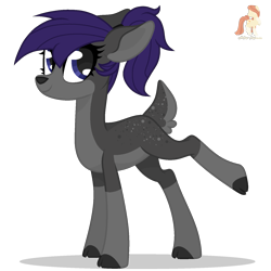 Size: 1553x1553 | Tagged: safe, artist:r4hucksake, oc, oc:blueberry, deer, female, simple background, solo, transparent background