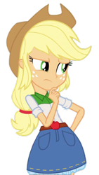 Size: 1080x1920 | Tagged: safe, edit, edited screencap, editor:cutler1228, screencap, applejack, human, equestria girls, g4, my little pony equestria girls, applejack's hat, applejack's skirt, background removed, clothes, cowboy hat, denim, denim skirt, female, hat, not a vector, simple background, skirt, solo, transparent background