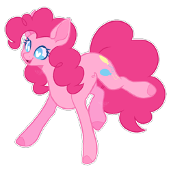 Size: 1000x1000 | Tagged: safe, artist:pxnkkpony, pinkie pie, earth pony, pony, g4, female, mare, open mouth, open smile, simple background, smiling, solo, transparent background