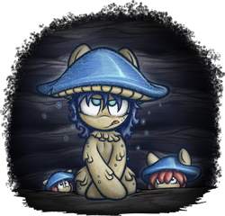 Size: 1291x1237 | Tagged: safe, artist:tricomator, oc, oc only, oc:laralei, mushroom pony, original species, pony, female, hat, looking at you, mare, mushroom, mushroom hat