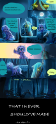 Size: 1600x3554 | Tagged: safe, artist:aquagalaxy, princess luna, queen chrysalis, alicorn, changeling, changeling queen, pony, g4, comic, dialogue, female, filly, filly luna, speech bubble, woona, younger