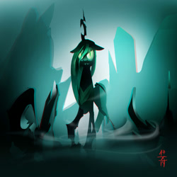 Size: 2000x2000 | Tagged: safe, artist:alumx, queen chrysalis, changeling, changeling queen, g4, 15 minute ponies, chromatic aberration, fangs, female, looking at you, solo