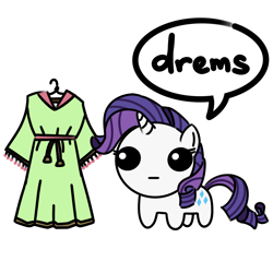 Size: 2048x2048 | Tagged: safe, artist:lewdyloops, rarity, pony, unicorn, g4, my little pony: friendship is magic, autism creature, clothes, cute, cutie mark, dress, female, horn, simple background, white background