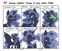 Size: 1600x1300 | Tagged: dead source, safe, artist:dukedoesart, artist:nohooves, nightmare moon, oc, oc:anon, alicorn, pony, g4, annoyed, bedroom eyes, blushing, chart, cute, disembodied hand, doing loving things, eyes closed, female, hand, looking at you, looking back, mare, meme, moonabetes, nose wrinkle, not doing hurtful things to your waifu, open mouth, petting, scrunchy face, smiling, spread wings, tsundere, tsundere moon, waifu, wavy mouth, we don't normally wear clothes, wings