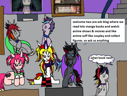 Size: 1493x1134 | Tagged: safe, artist:ask-luciavampire, oc, earth pony, pegasus, pony, undead, unicorn, vampire, vampony, anime and manga, ask, horn, tumblr