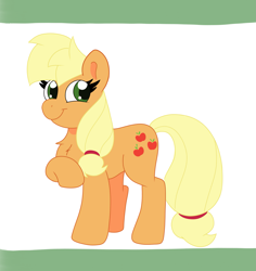 Size: 1993x2109 | Tagged: safe, artist:sparkly-retsuko, applejack, pony, g4, cute, jackabetes, solo, two toned background