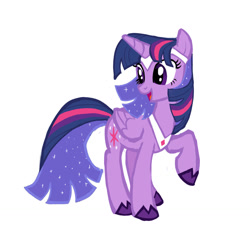 Size: 1280x1280 | Tagged: safe, artist:varwing, part of a set, twilight sparkle, alicorn, pony, g4, ethereal mane, middle aged, older, older twilight, raised hoof, simple background, solo, twilight sparkle (alicorn), white background