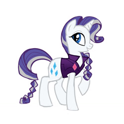 Size: 1280x1280 | Tagged: safe, artist:varwing, part of a set, rarity, pony, g4, alternate hairstyle, clothes, middle aged, older, older rarity, raised hoof, solo, tail, two toned hair, two toned mane, two toned tail