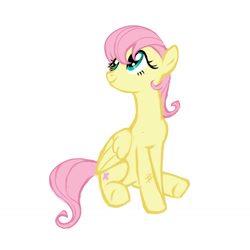 Size: 1280x1280 | Tagged: safe, artist:varwing, part of a set, fluttershy, pony, g4, alternate hairstyle, middle aged, older, older fluttershy, short hair fluttershy, simple background, solo, white background