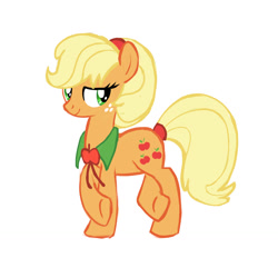 Size: 1280x1280 | Tagged: safe, artist:varwing, part of a set, applejack, pony, g4, alternate hairstyle, middle aged, older, older applejack, simple background, solo, white background