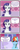 Size: 900x2288 | Tagged: safe, artist:zeronitroman, rainbow dash, rarity, pegasus, pony, unicorn, g4, alternate hairstyle, and then there's rarity, carousel boutique, crying, duo, duo female, eyeshadow, female, forced makeover, horn, indoors, laughing, lipstick, lost bet, makeover, makeup, mare, tears of laughter