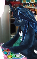 Size: 876x1381 | Tagged: safe, princess luna, g4, fursuit, indoors, irl, photo, ponysuit, solo