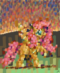 Size: 3000x3600 | Tagged: safe, artist:docwario, fluttershy, pegasus, pony, g4, female, impressionism, modern art, painterly, solo, trypophobia