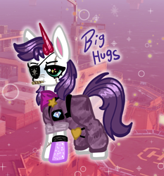 Size: 1508x1620 | Tagged: safe, artist:nootaz, oc, oc:big hugs, pony, cigar, eye scar, eyepatch, facial scar, metal gear, ponified, scar