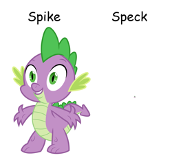 Size: 1349x1259 | Tagged: safe, edit, spike, dragon, g4, comic sans, meme, simple background, white background