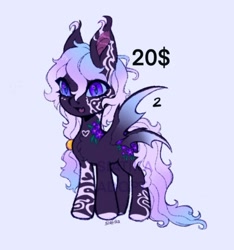 Size: 792x845 | Tagged: safe, artist:siatikas, oc, oc only, bat pony, pony, adoptable, chest fluff, ear tufts, female, mare, multiple wings, slit pupils, solo, wings