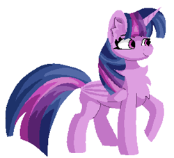 Size: 628x571 | Tagged: safe, twilight sparkle, alicorn, pony, g4, chest fluff, digital art, ear fluff, female, mare, pixel art, simple background, solo, twilight sparkle (alicorn), white background