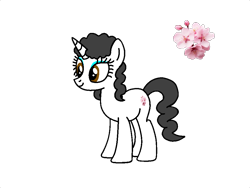 Size: 960x720 | Tagged: safe, artist:lonstecation, blossom, oc, oc only, oc:yuri bobalove, pony, unicorn, g4, blossom cutie mark, female, horn, mare, png, simple background, solo, standing, transparent background