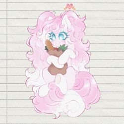 Size: 3000x3000 | Tagged: safe, artist:lovemizsy, oc, oc:sugar dust, earth pony, pony, bag, bread, female, food, high res, lined paper, mare, paper bag, solo