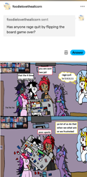 Size: 1173x2365 | Tagged: safe, artist:ask-luciavampire, oc, oc:bored game, changeling, earth pony, pegasus, pony, undead, unicorn, vampire, vampony, ask, horn, tumblr